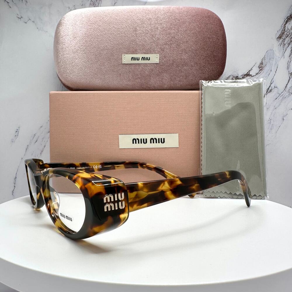New MIU MIU Eyeglasses  Brown Oval 53mm Honey Havnana Rx-able Women